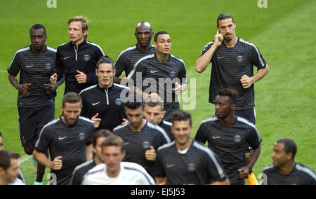 Zlatan Ibrahimovic treni con il suo Paris Saint Germain compagni di squadra presso l'ArenA di Amsterdam prima della UEFA Champions League contro l'Ajax con: Zlatan Ibrahimovic dove: Amsterdam, Paesi Bassi Quando: 16 Set 2014 Foto Stock