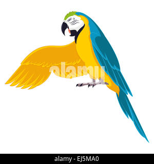 Immagine vettoriale di un cartoon saluto parrot Foto Stock