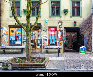 Lichtblick Kino, cinema Lichtblick esterno, piccolo vecchio filmato teatro Playhouse e posti a sedere per 24 persone, Berlino Foto Stock