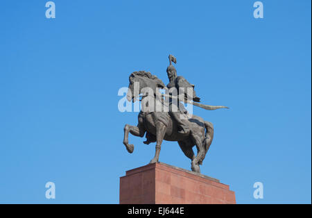 Monumento epopea di Manas su Ala-Too Square. Bishkek Foto Stock