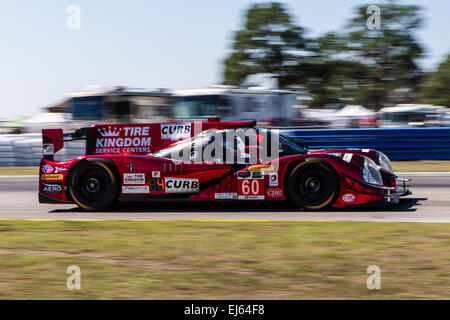 3/21/2015 - Sebring FL, Stati Uniti d'America - pneumatico Regno di centri di servizio con i piloti John Pew-Palm Beach, FL/Oswaldo Negri, Jr.-Aventura, FL/Justin Wilson-Dacona, CO in una Ligier JS P2 auto con una Honda HPD motore e pneumatici Continental sponsorizzato da Michael Shank Racing w/frenare/Agajanian a Sebring International Raceway in Sebring FL. DelMecum/Cal Sport Media Foto Stock