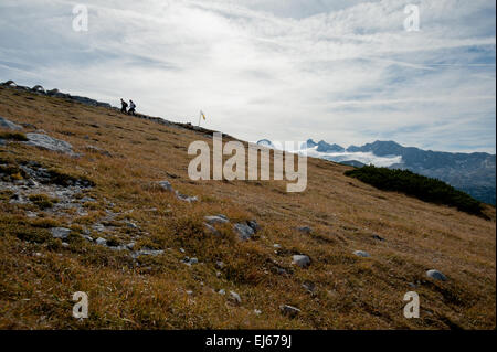 Herbst am Krippenstein mit Dachstein und Hallstätter Gletscher Foto Stock