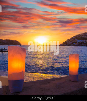 Mallorca port de Andratx tramonto a Maiorca Isole Baleari Spagna Foto Stock