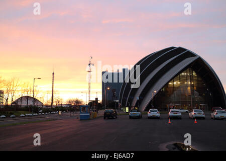 Clyde Auditorium presso il secc Scottish Exhibition and Conference Centre al crepuscolo Glasgow Scotland Regno Unito Foto Stock