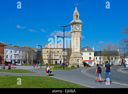 L'Albert Memorial Clock Tower, il Quadrato, Barnstaple, Devon, Inghilterra, Regno Unito Foto Stock