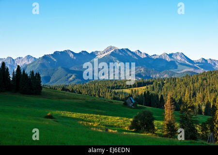 Picchi elevati in polacco montagne Tatra Foto Stock