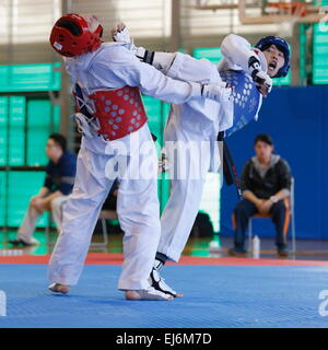 Tokyo, Giappone. 22 Mar, 2015. Yasuhiro Hamada Taekwondo : tutto il Giappone Taekwondo campionato, uomini -63kg al Bumb Tokyo Cultura Sport Center Arena principale a Tokyo in Giappone . © Sho Tamura AFLO/sport/Alamy Live News Foto Stock