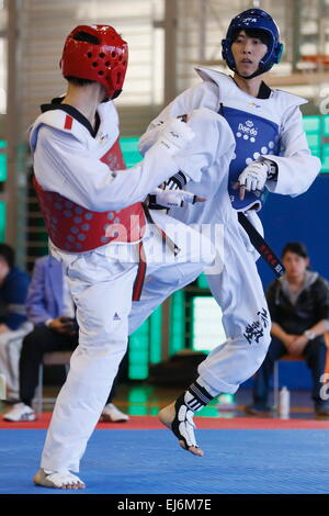 Tokyo, Giappone. 22 Mar, 2015. Yasuhiro Hamada Taekwondo : tutto il Giappone Taekwondo campionato, uomini -63kg al Bumb Tokyo Cultura Sport Center Arena principale a Tokyo in Giappone . © Sho Tamura AFLO/sport/Alamy Live News Foto Stock