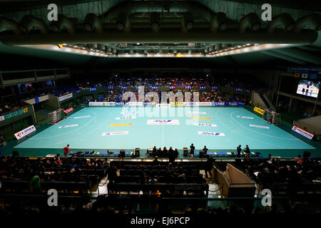 Komazawa palestra, Marzo 22, 2015, pallamano : ANA CUP Giappone pallamano League Play-off mens finale tra Osaki Osol 19-23 Daido Steel Phenix a Komazawa palestra a Tokyo in Giappone. © Giovanni Osada AFLO/sport/Alamy Live News Foto Stock