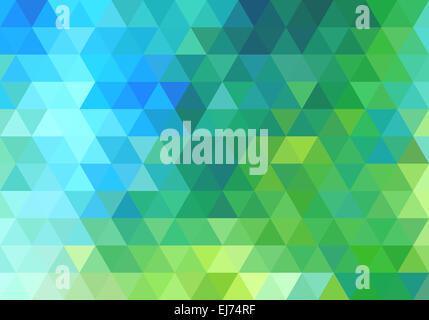 Abstract verde blu geometrico sfondo vettoriale, configurazione a triangolo Foto Stock