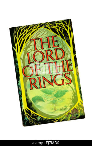 Un paperback copia del Signore degli Anelli da J R R Tolkien. Foto Stock