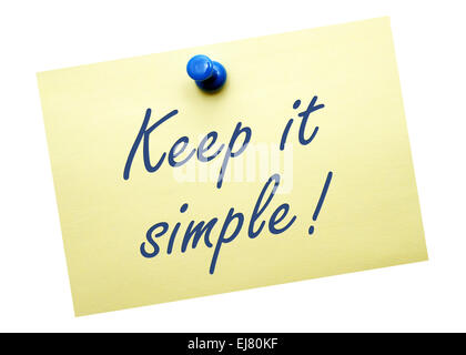 Keep it simple ! Foto Stock