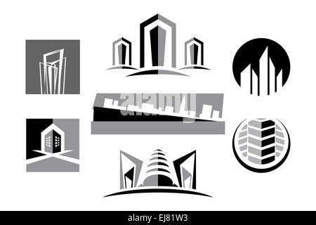 Logo vettoriale Immobiliare icona impostare Foto Stock
