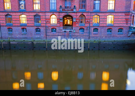 Dettaglio della Speicherstadt Hamburgs Foto Stock