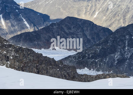 Bjoerlings ghiacciaio e Stor glacier, Lapponia Foto Stock