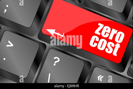 Costo zero pulsante sulla tastiera del computer il tasto Foto Stock