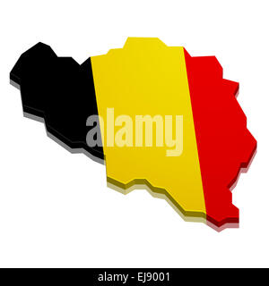 Mappa Belgio Foto Stock