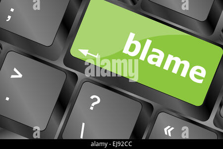 Pulsante di colpa su computer pc tasto della tastiera Foto Stock