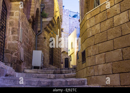 Strada nella vecchia Jaffa porta. Foto Stock