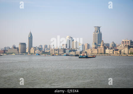 Lo splendido paesaggio del fiume Huangpu Foto Stock