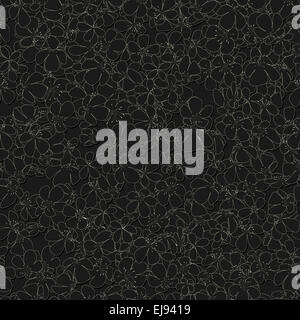 Seamless pattern monocromatico con fiori Foto Stock