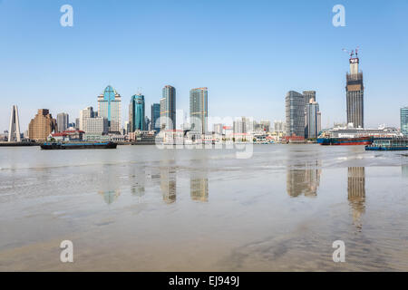 Fiume Huangpu beach scenario Foto Stock