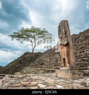 In rovina città maya Tonina, Chiapas, Messico Foto Stock