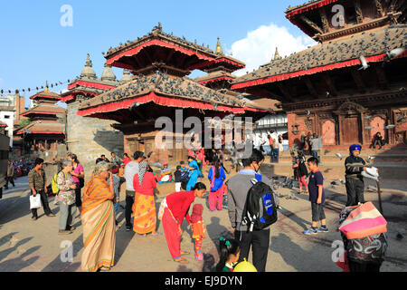 Esterno del Tempio di Jagannath, Sito Patrimonio Mondiale dell'UNESCO, Durbar Square, Città Vecchia, la città di Kathmandu, Nepal, Asia. Foto Stock