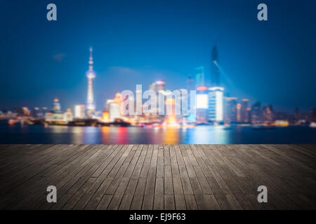 Onirico sullo sfondo della città di Shanghai skyline cityscape Foto Stock