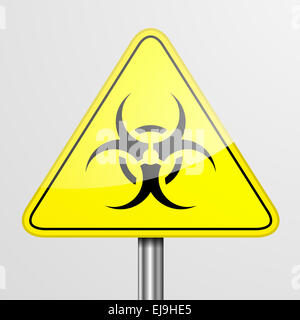 Giallo Biohazard segno di avvertimento Foto Stock