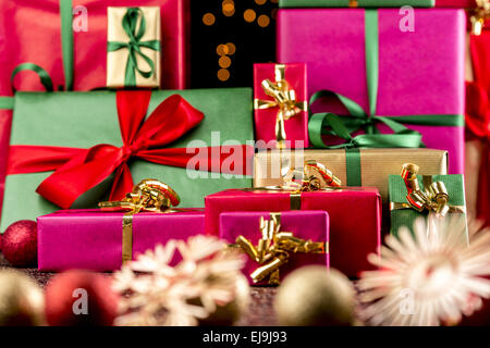 Regali di Natale preparato per la consegna Foto Stock