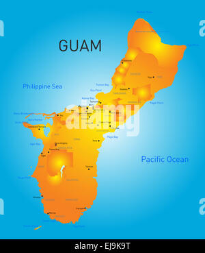 Mappa di Guam Foto Stock