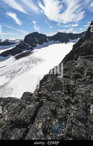 Ghiacciai in Sarek NP, Lapponia, Svezia Foto Stock