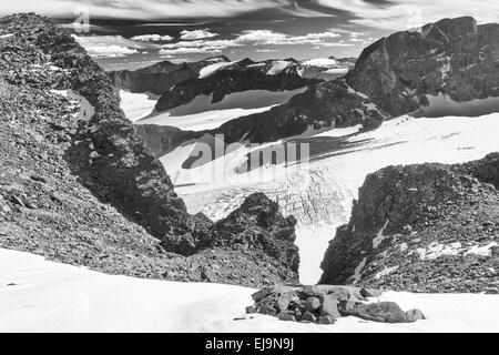 Ghiacciai in Sarek NP, Lapponia, Svezia Foto Stock