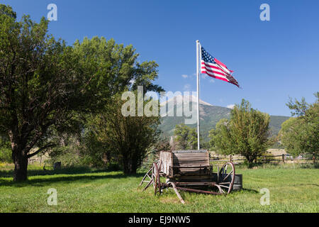 Cortile e carrello da Mt Princeton CO Foto Stock