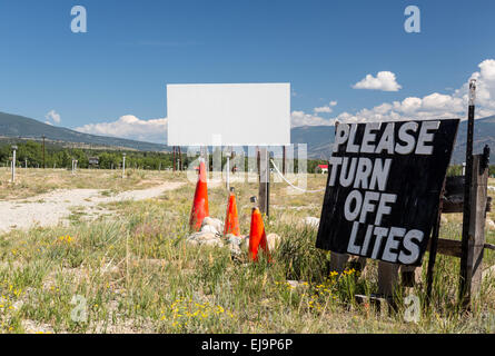 Drive in movie theater in Buena Vista CO Foto Stock