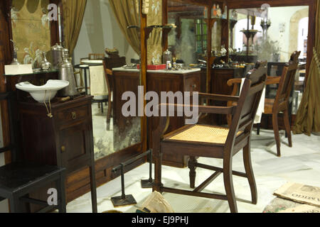 Weel conserve vintage Barber shop, Badajoz, Spagna Foto Stock