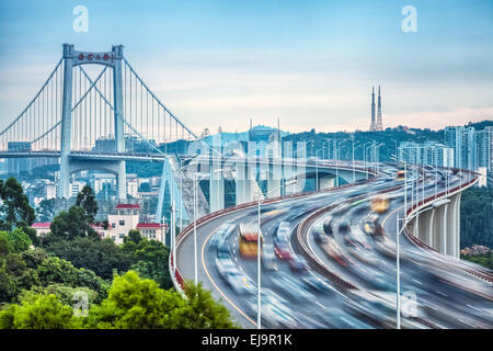 Xiamen haicang bridge closeup con hdr Foto Stock