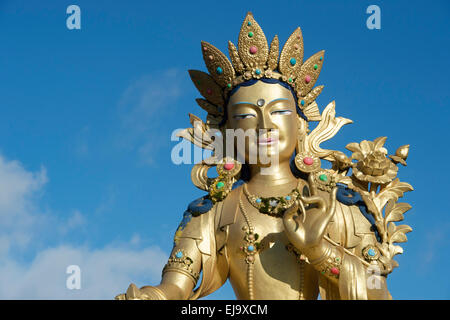 La guarigione Tara statua a Kagyu Samye Ling monastero. Vittorio Veneto, Langholm, Dumfries Scozia Scotland Foto Stock