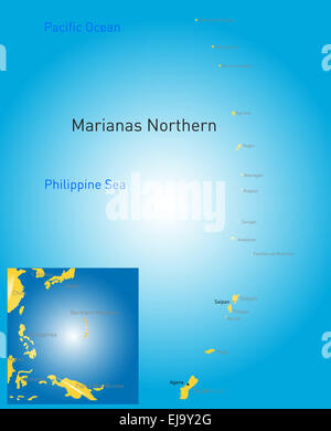 Isole Marianne del nord mappa Foto Stock