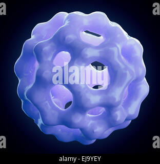 3D modello astratto di una molecola di fullerene Foto Stock