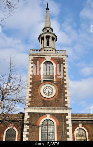 Torre della chiesa di Santa Maria, Rotherhithe, South East London REGNO UNITO Foto Stock