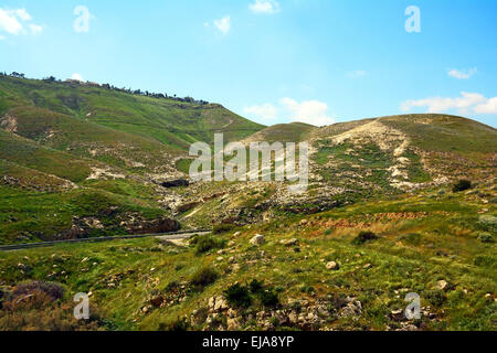 Deserto della Giudea visualizzare durante la stagione primaverile, Israele Foto Stock