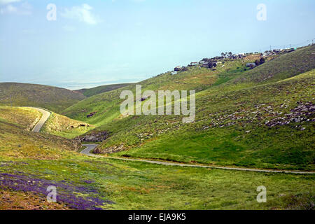 Deserto della Giudea visualizzare durante la stagione primaverile, Israele Foto Stock