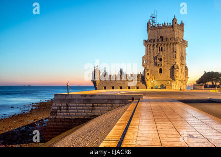 La torre di Belem nella città di Lisbone, Portogallo Foto Stock