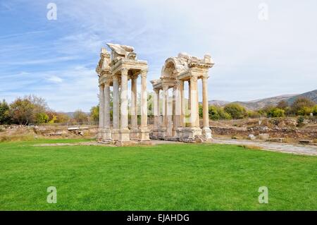 Tetrapylon Aphrodisias Turchia Foto Stock