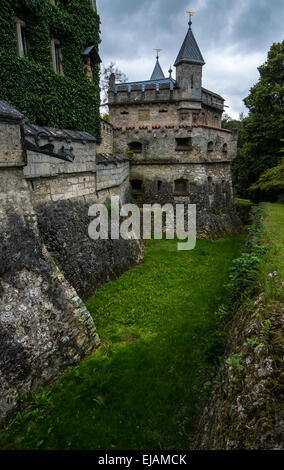 Castello di Lichtenstein Fossato - BADEN-WURTTEMBERG - Germania Foto Stock