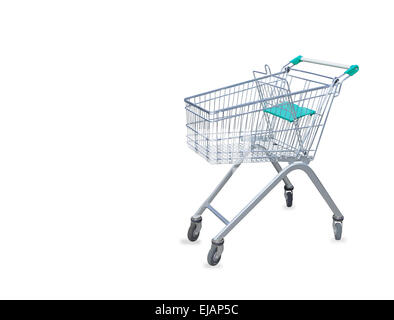 Carrello spesa isolato su bianco Foto Stock
