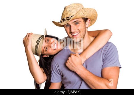 Matura in corrispondenza di cappelli di paglia Foto Stock