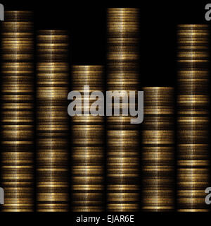 Una pila di monete Foto Stock